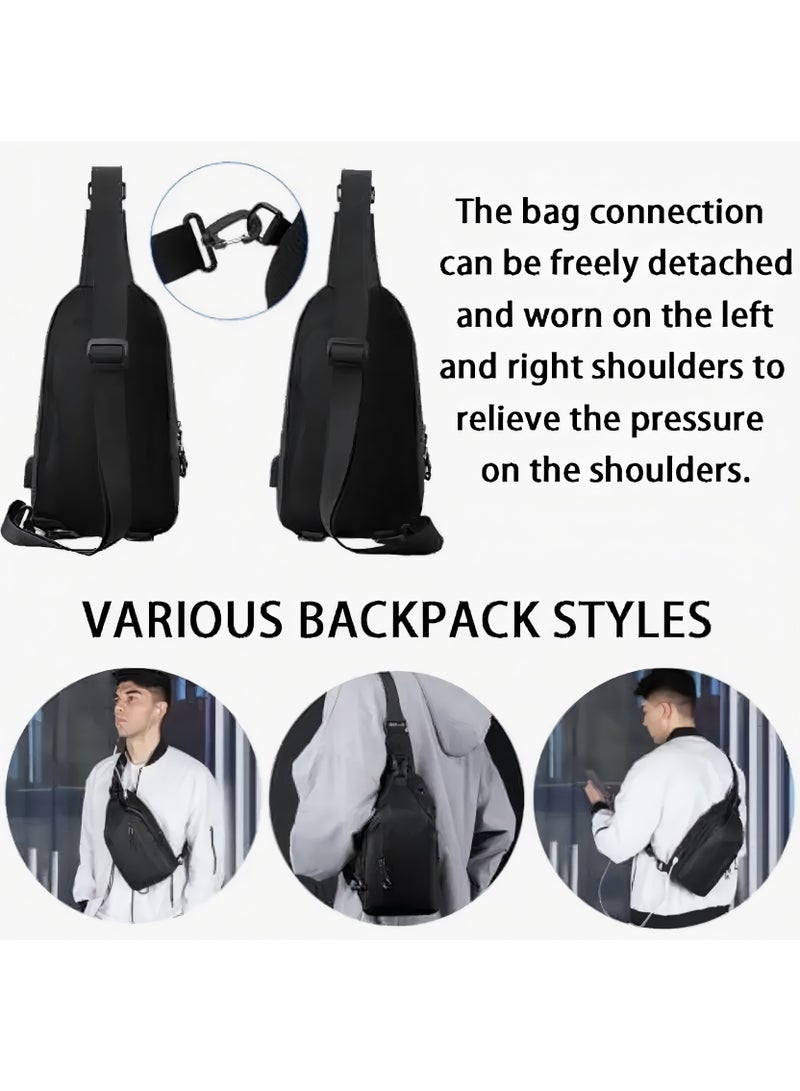 Nakhl Men's Sling Bag Chest Bag Shoulder Bags Crossbody Sling Backpack - Image 4